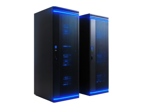 Isolated Pair of Server Cabinets