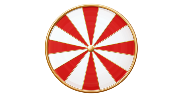 Red and White Circular Wheel Graphic Design Element for Games Branding and Websites