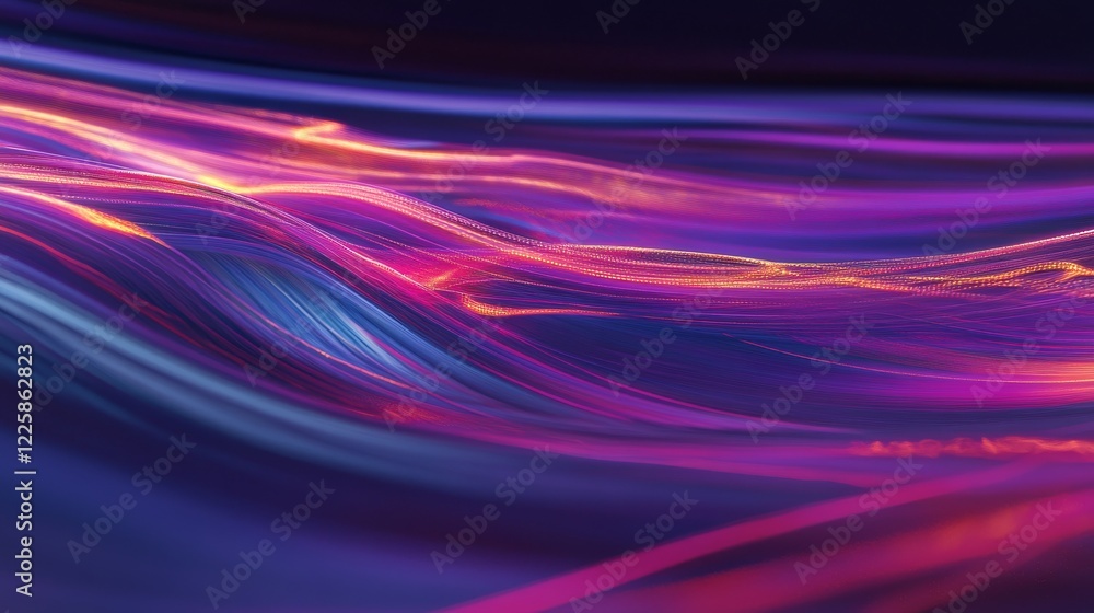 Poster digital data flow vector background. big data technology lines. 5g wireless data transmission. high 