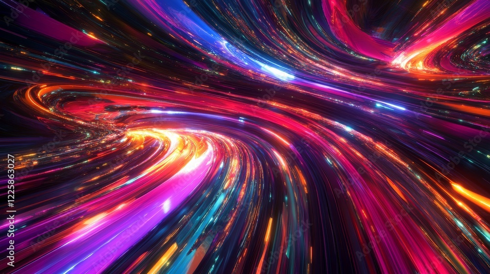Poster digital data flow vector background. big data technology lines. 5g wireless data transmission. high 