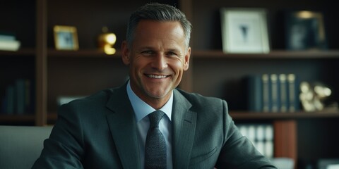 Fototapeta premium Businessman in Suit Posing for Photo