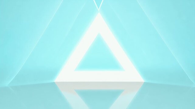 video of white triangular designs transitioning smoothly on a light blue gradient background in 4K resolution