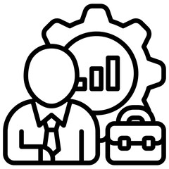 Business Human Resource and Employment Icon Line Vector Design