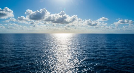 Obraz premium Stunning Ocean Landscape Sunny Sky Cloudscape Seascape