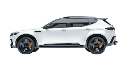 Sleek White SUV Side View Premium Vehicle for Advertising Marketing and Automotive Websites