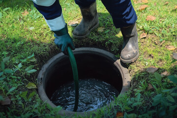 Septic Tank Pumping and Drain Cleaning Service for Household Sewage System 
