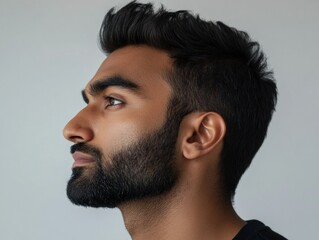 Obraz premium Contemplative Young Bearded Man