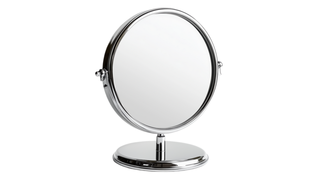 Sleek Modern Chrome Vanity Mirror for Bathroom or Dressing Table
