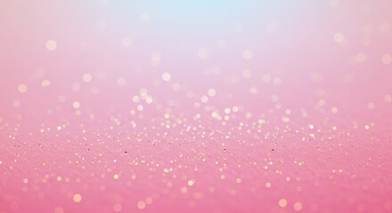 Pink Glitter Background with Golden Sparkle Lights