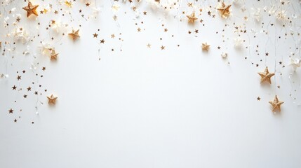 Gold Stars Banner with Chevron Background