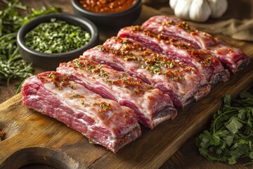 Fototapeta premium St Louis style spicy barbecue ribs