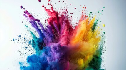 Close-Up of Colorful Paint Powder Explosion