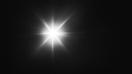 Minimalist fisheye perspective capturing radiant star-like light with sharp luminous flares against deep black expanse, highlighting cosmic visual dynamics for astronomical imagery