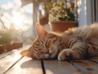 Cats Dreaming Under Sunlight
