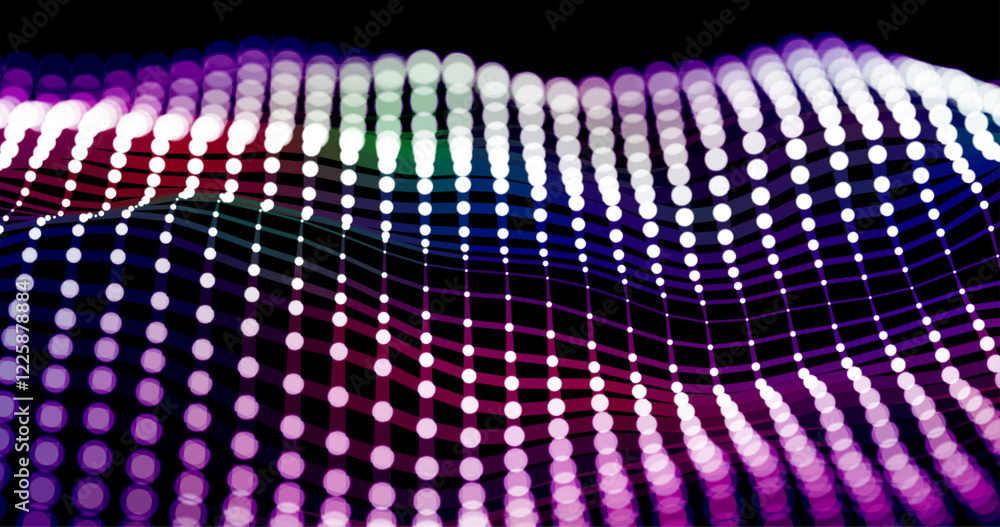 Poster wave pattern vector. 3d glowing abstract digital particles background. technology concept. abstract 