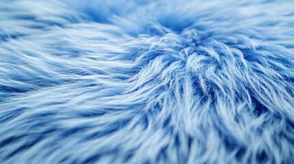 Fototapeta premium Soft blue fur creates a cozy and textured background, captured with a fisheye lens, emphasizing the fine details and flowing patterns of the fibers