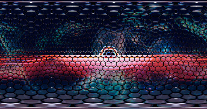 3d illustration. Outer space and black hole texture 360 degrees. Spherical projection. environment of vertual reality. Black hole on the background of the nebula