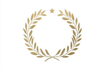 Vector illustration of a gold laurel wreath symbolizing victory and achievement set against a white background