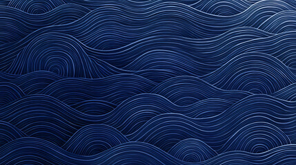 Deep indigo color of the ocean with a subtle wave pattern, ripples, horizon. Indigo Wave. Illustration