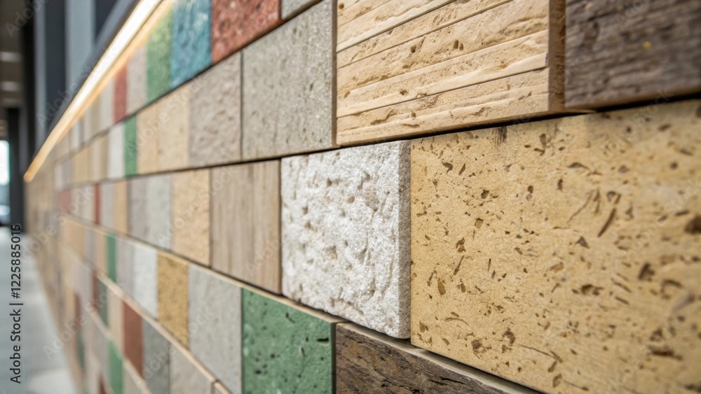 Aufkleber a closeup of textured wall panels made of recycled materials capturing the aesthetic of sustainabili