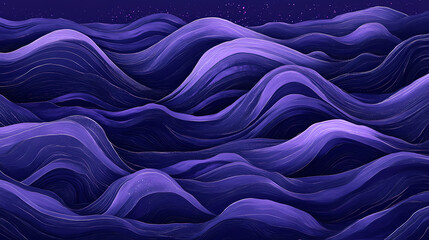 Obraz premium Deep sea wave pattern with dark indigo blue and purple hues, wave pattern, purple, indigo. Indigo Wave. Illustration