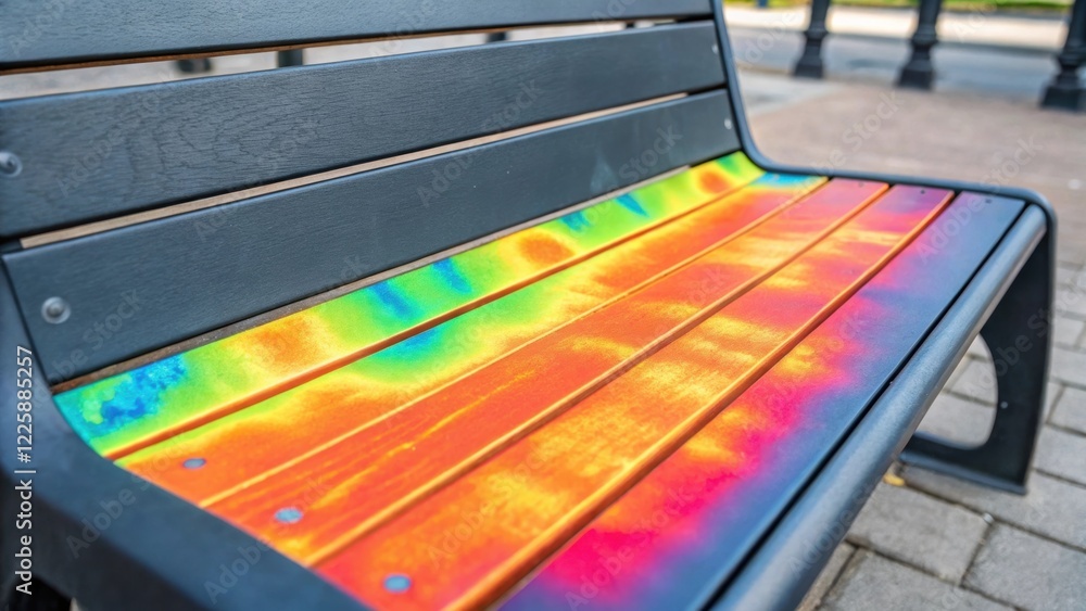 Poster A closeup of thermographic imaging showing heat distribution across the surface of the bench visually confirming the effectiveness of the heating system.