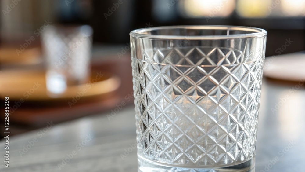Aufkleber A closeup of the transparent glass showcasing a subtle pattern adding a touch of aesthetic appeal to the utilitarian environment.