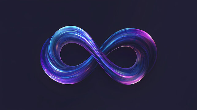Linear infinity techno shape. Indigo Wave. Illustration