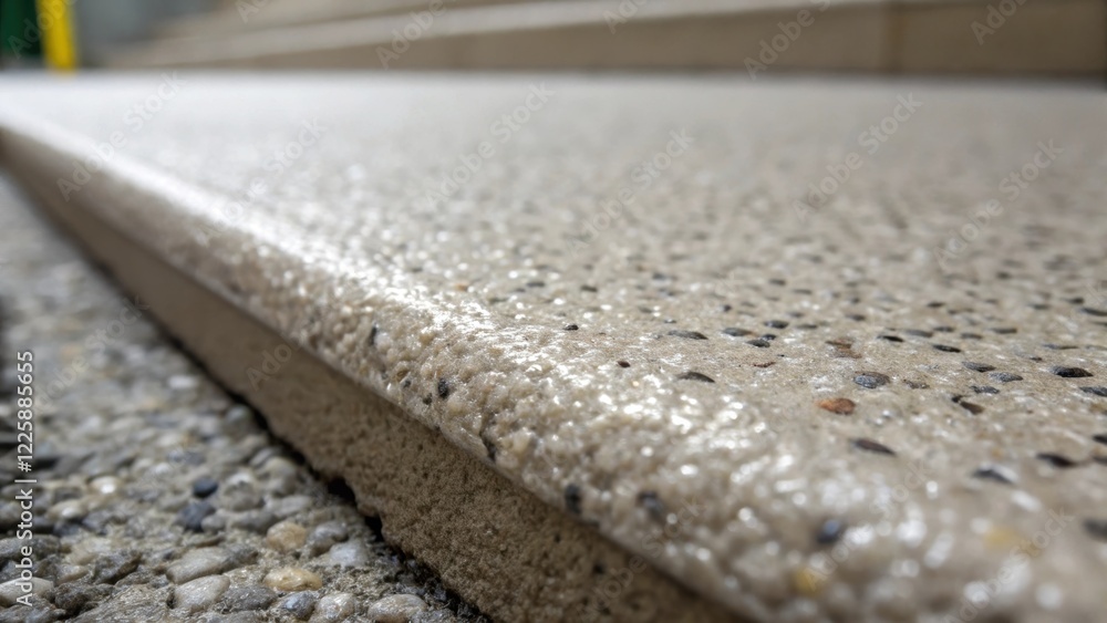 Poster a closeup shot of a small section of the antislip surface revealing a macro view of its granulated t
