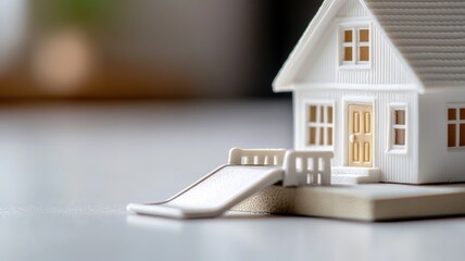 Model house with accessible entry ramp, emphasizing inclusivity