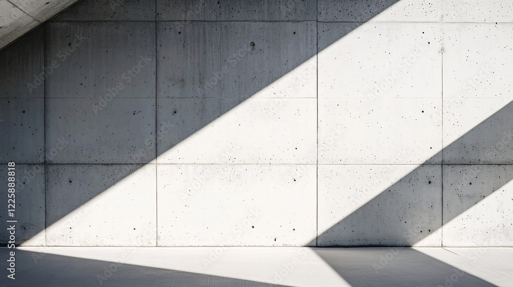 Poster sunlight creating geometric shapes on modern building facade