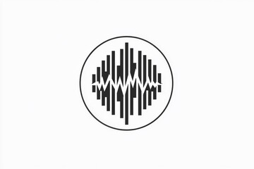 Dynamic Soundwave Logo  Circular Audio Frequency Design, Minimalist Black and White Visual Identity for Music, Podcast, or Audio Branding