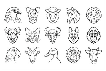 Obraz premium set of animals outline vector