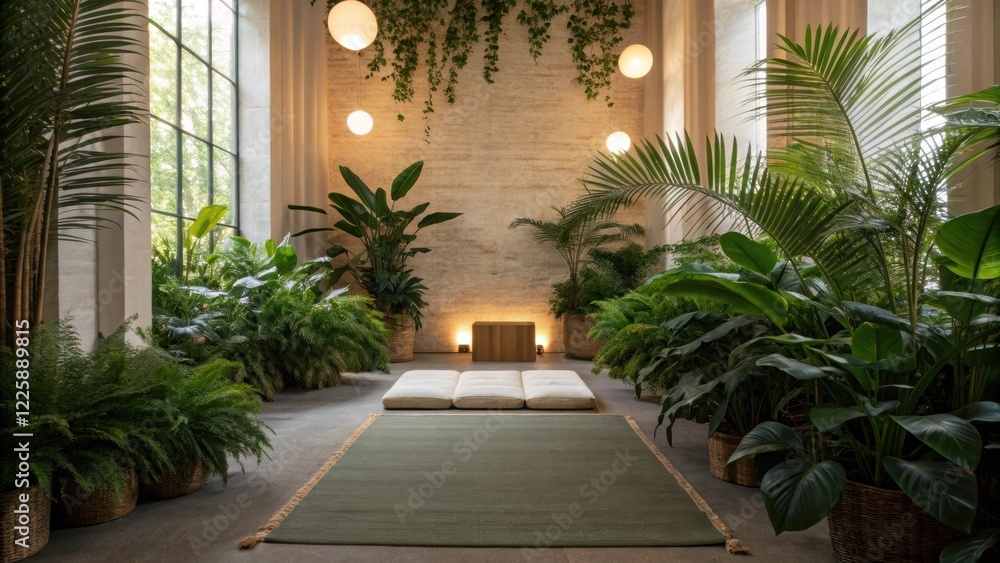 Poster a medium closeup of a thoughtfully designed space filled with plants and natural light creating a se