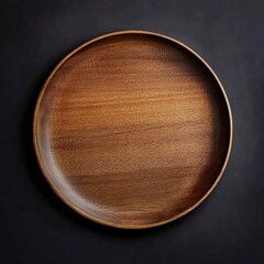 Dark Wood Oval Serving Tray: Minimalist Design, Rich Texture
