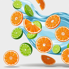 Obraz premium citrus pattern