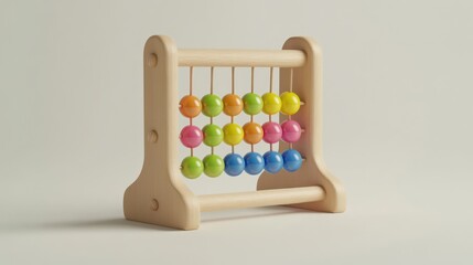 3d minimal cartoon abacus with mathematic cube icon. arithmetic game learns counting 3D render