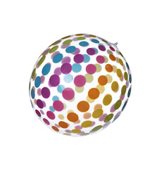 Colorful inflatable ball isolated on white. Beach accessory