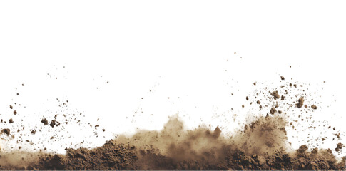 dirt flying in air