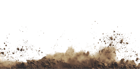 dirt flying in air