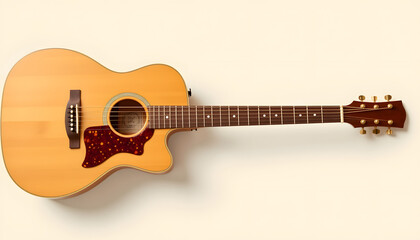 Acoustic guitar on plain background
