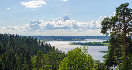Lake Ladoga view from the mountain