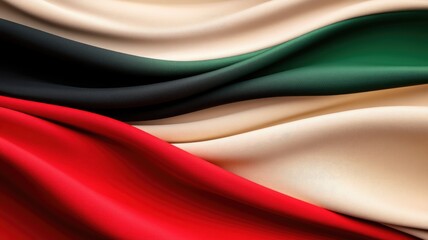 Waving fabric displaying colors of Kuwait flag