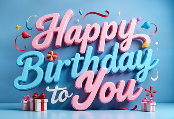 Fototapeta premium Happy Birthday text