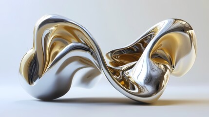 A Modern Abstract 3D Shape Rendered with Vibrant Colors