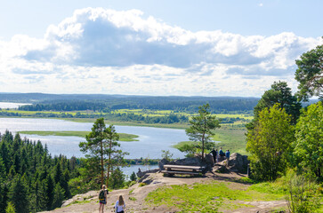 Lake Ladoga view from the mountain