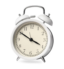 One light alarm clock isolated on white