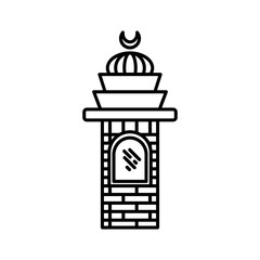 Simple mosque tower design illustration, symbolizing Islam, Eid, and spirituality. Perfect for Islamic, cultural, and religious graphic projects.
