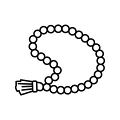 Minimalist prayer beads (tasbih) design illustration, symbolizing Islam and Eid. Perfect for spiritual, cultural, and Islamic-themed designs.