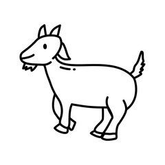 Simple goat design illustration, representing Islam, Eid, and Qurban. Ideal for religious and sacrificial animal-themed graphic content.